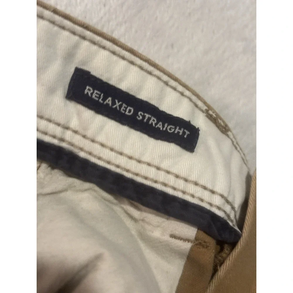 American Eagle Pants 32x34 Khaki Relaxed Straight Chino Pants Cotton
